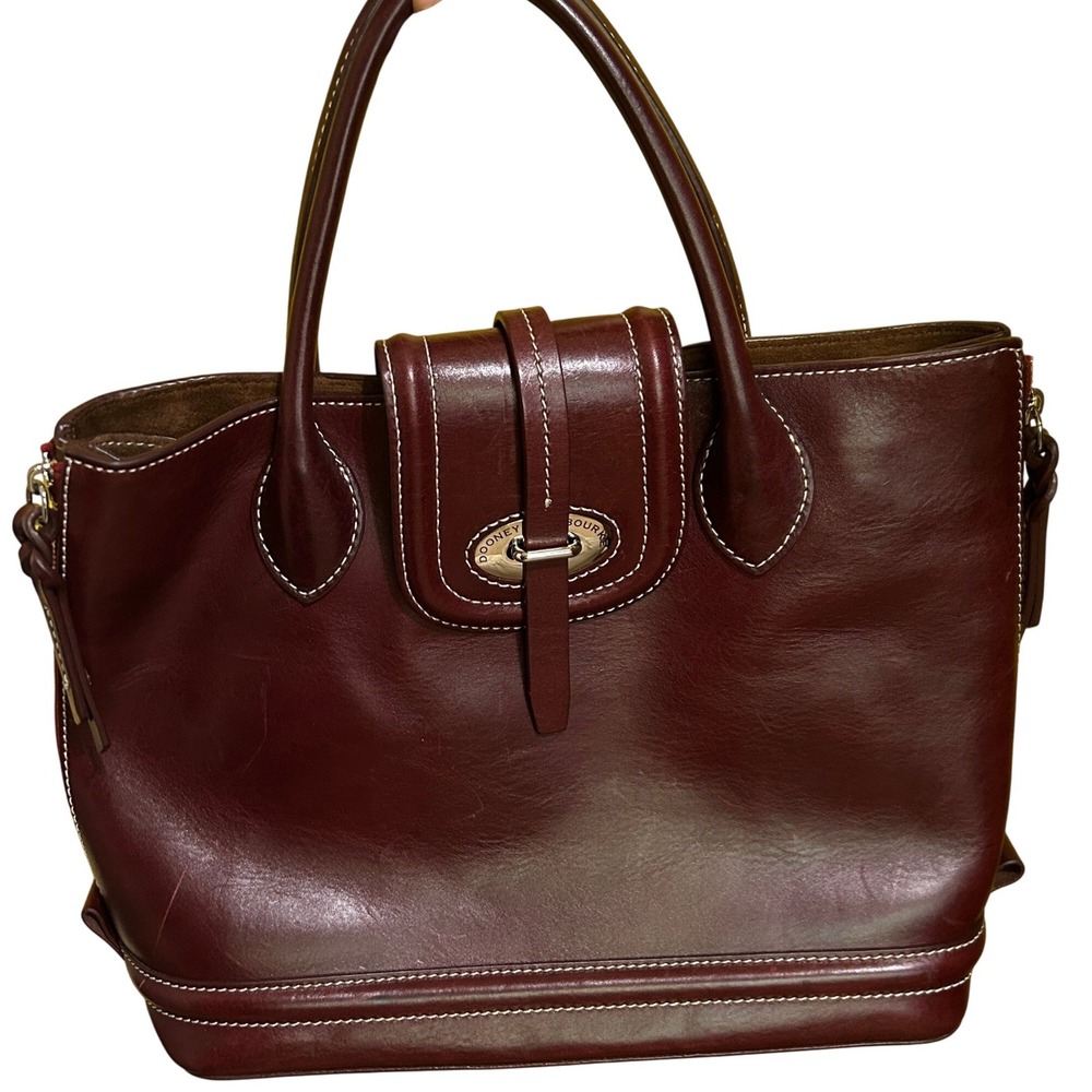Dooney & Bourke Florentine Toscana Side Zip Satchel Bordeaux Leather